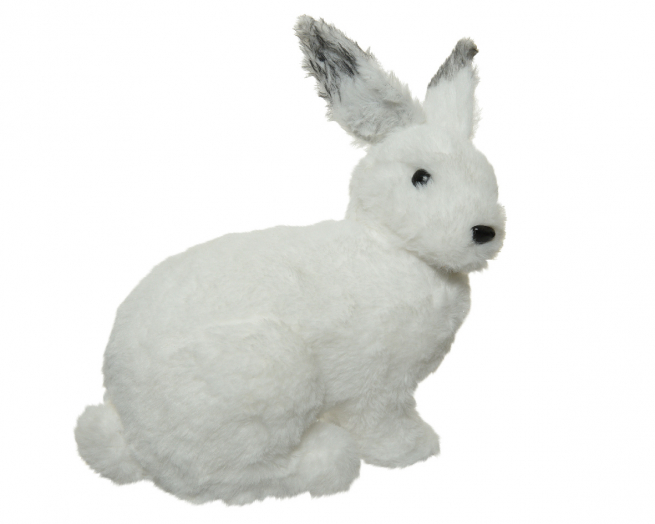 Coniglio con manto bianco, altezza 29 cm