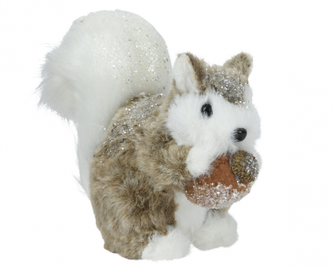 Scoiattolo marrone con glitter, altezza 20 cm