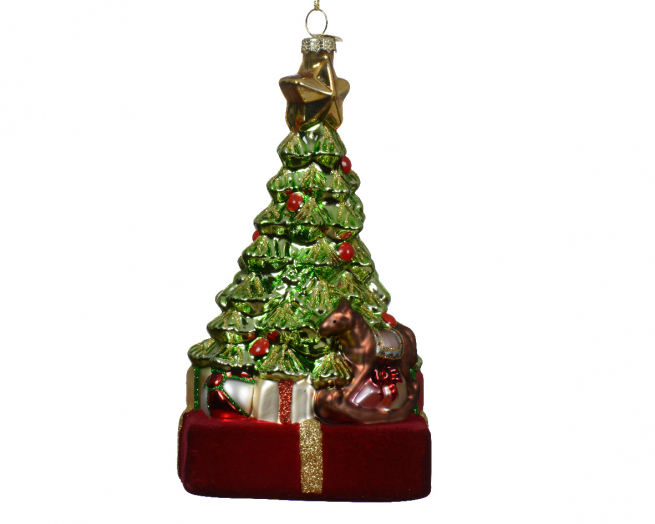 Addobbo albero di Natale in vetro, altezza 16.5 cm