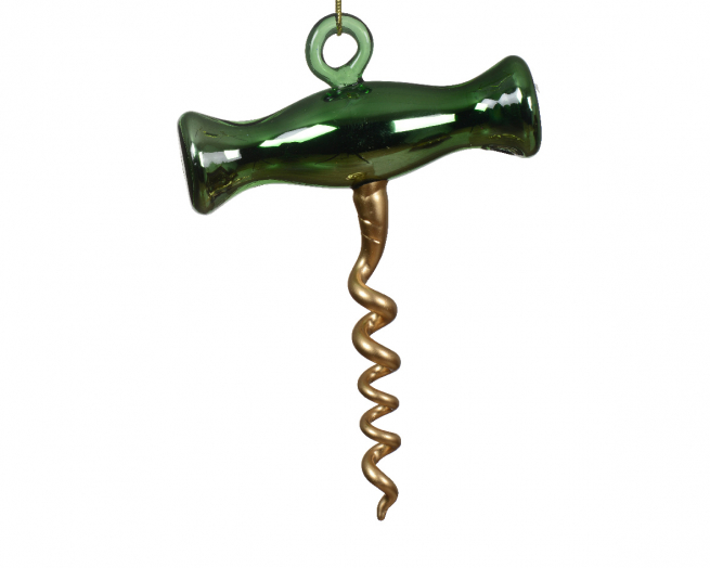 Addobbo cavatappi in vetro, altezza 13.9 cm