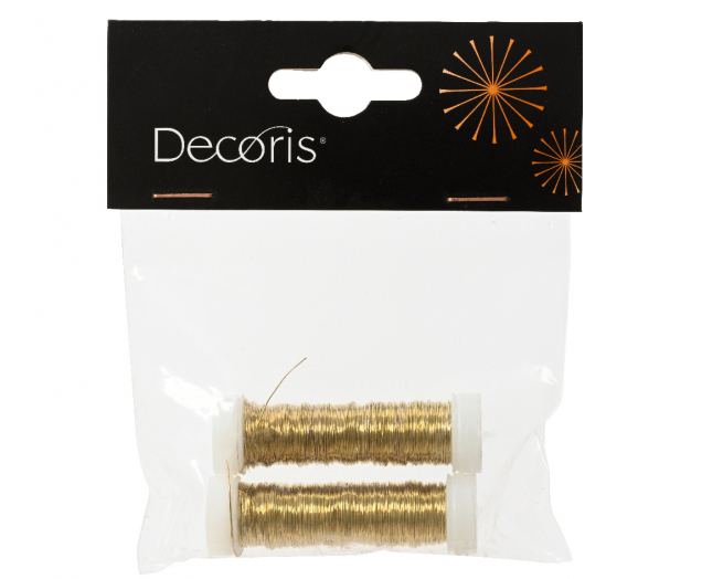 Filo metallico oro, diametro 0.03 mm, lunghezza 30 metri, confezione da 2 rocchetti