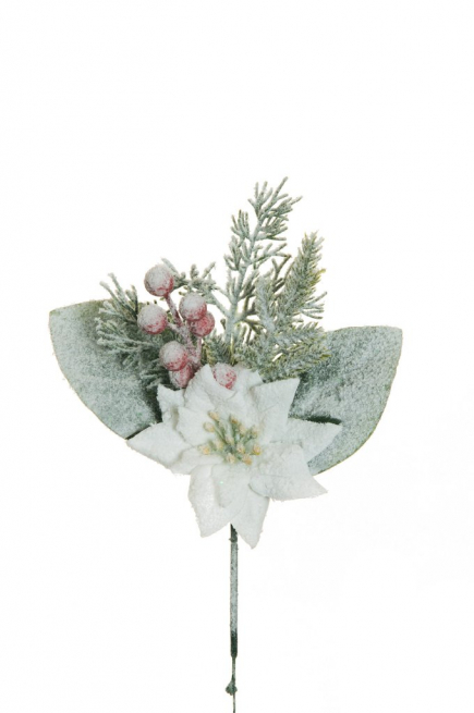 Pick Stella di Natale con frutti di bosco, altezza 29 cm