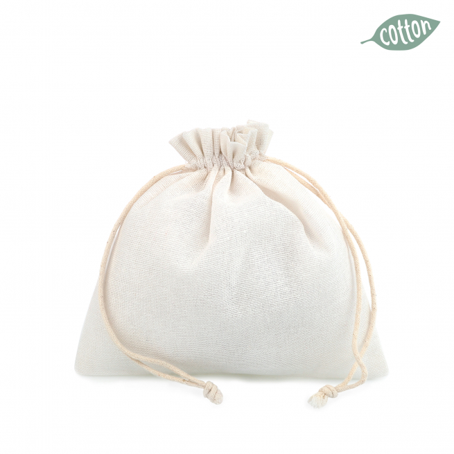 Sacchetto in cotone crema e tirante, confezione da 10 pezzi