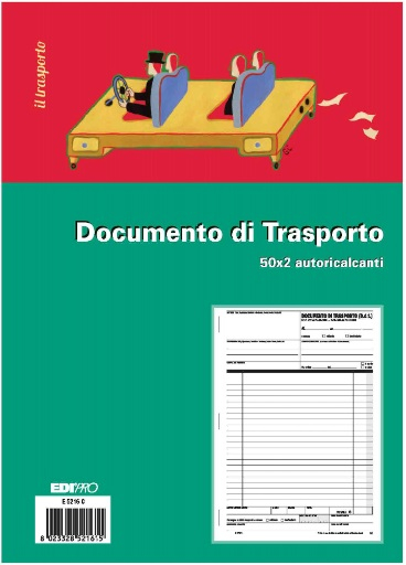Blocco da 50 documenti di trasporto 2 copie autoricalcanti, formato 22X30 cm