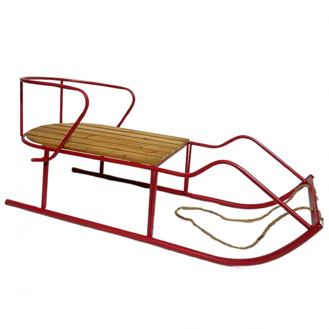 Slittino in metallo rosso 103x44 cm, altezza 44 cm
