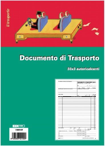 Blocco da 33 documenti di trasporto 3 copie autoricalcanti, formato 22X30 cm