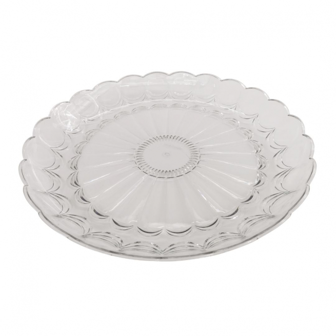 Piatto in plastica trasparente, diametro 33 cm
