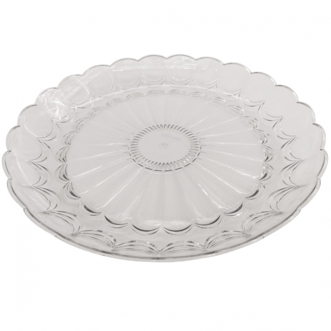 Piatto in plastica trasparente, diametro 38 cm