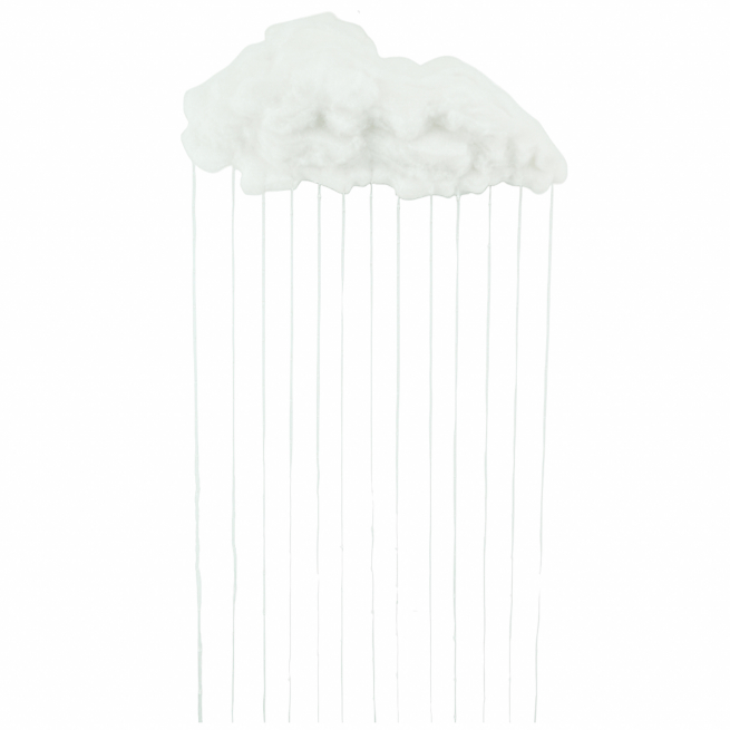Nuvola bianca con pioggia, altezza 245 cm