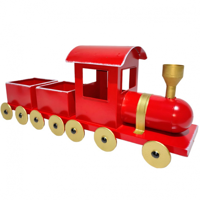 Trenino rosso con vagoni contenitore lunghezza 59 cm