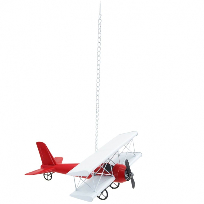 Aereo in metallo rosso da appendere 38x35 cm