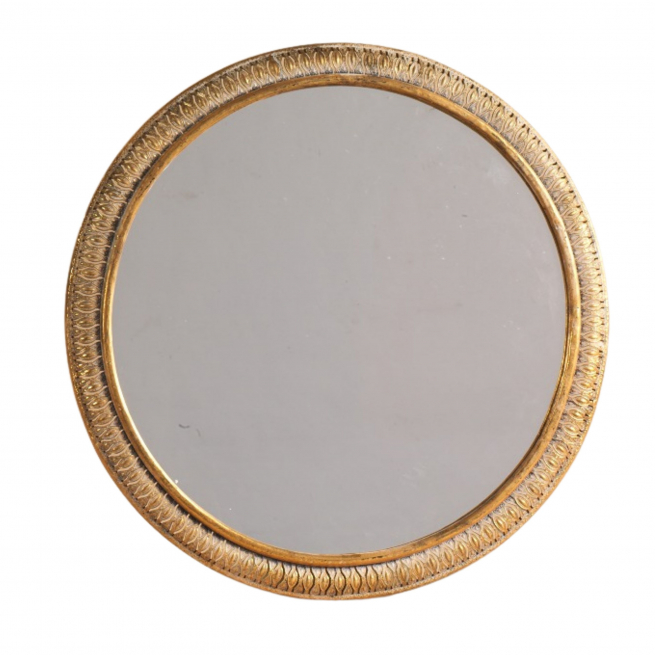Specchio tondo oro antico, diametro 66 cm