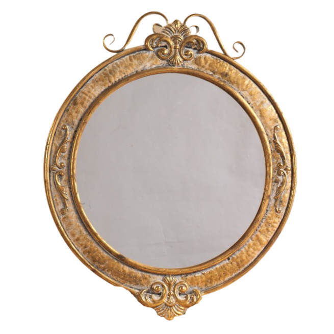 Specchio ovale oro antico, 57x69 cm