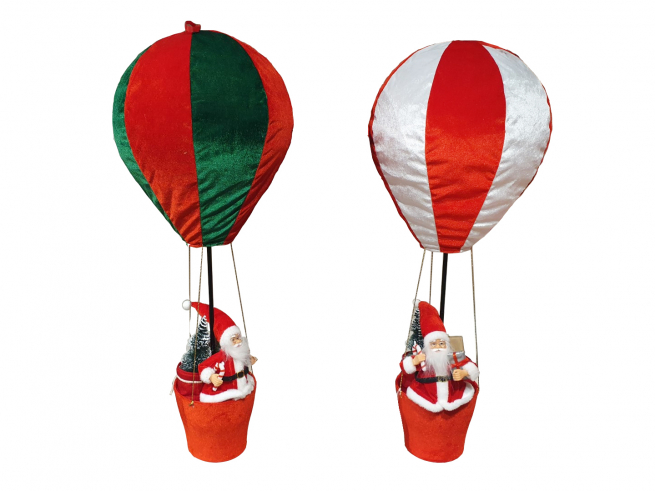Mongolfiera con Babbo Natale, altezza 97 cm, modelli assortiti