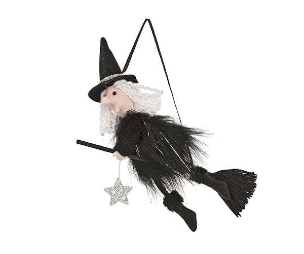 Befana volante da appendere, altezza 19 cm
