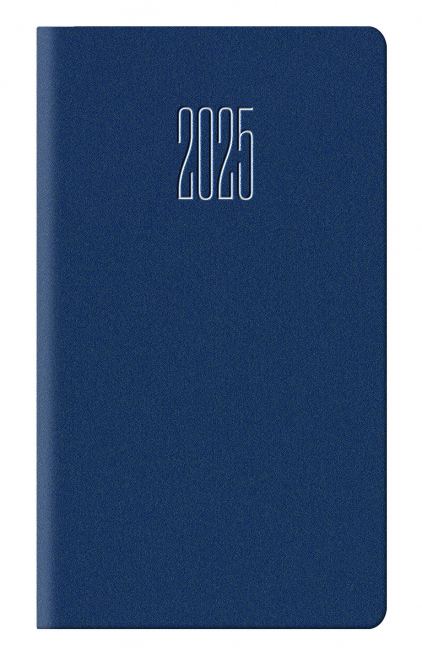 Agenda 2025 tascabile settimanale Gommato blu, formato 8x14 cm