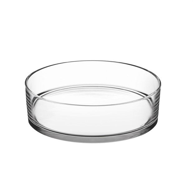 Cilindro in vetro, diametro 19 cm, altezza 10 cm
