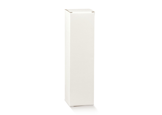 Scatola porta bottiglia Champagne in cartone fibra bianco, 10x10x34 cm