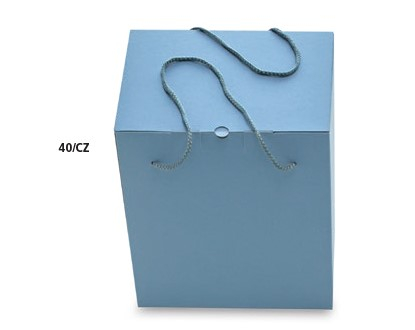 Scatola base rettangolare noccola con cordini, 23x30x33 cm, cartone da 50 pezzi