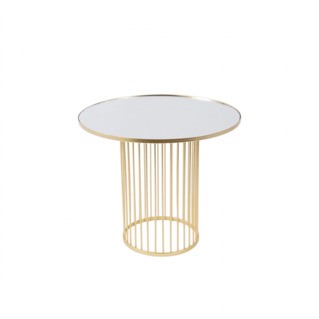 Alzata in metallo oro con specchio, diametro 25 cm, varie altezze