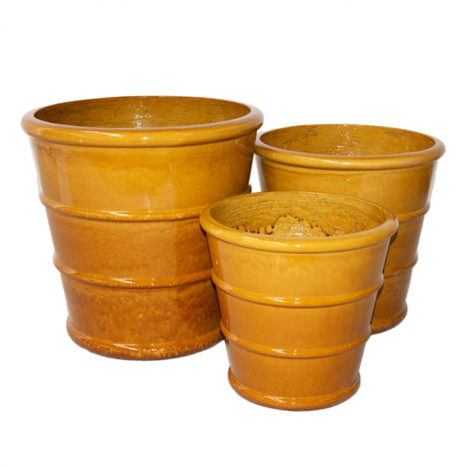 Vaso in vetroresina ocra, vari formati
