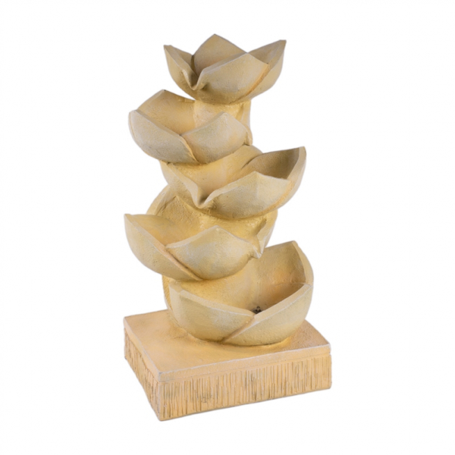 Fontana elettrica in resina oro, altezza 47 cm