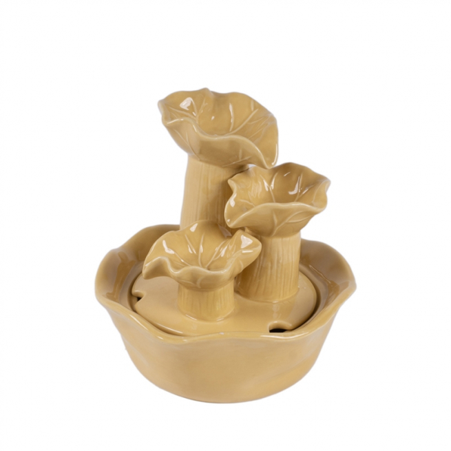 Fontana elettrica in ceramica oro, altezza 21 cm