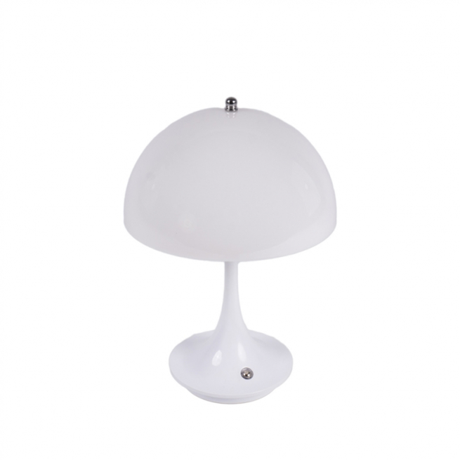 Lampada led touch in plastica bianca, diametro 16 cm, altezza 22 cm