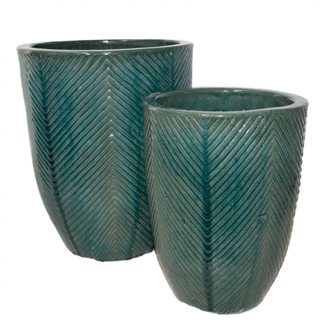 Vaso alto in terracotta verde, vari formati