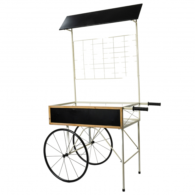Carretto in metallo bianco e nero altezza 175 cm