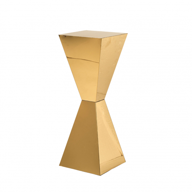 Colonna a specchio dorata a forma di clessidra, varie altezze