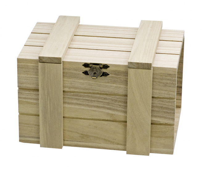 Cassetta con coperchio in legno naturale, 12.8x17x11 cm
