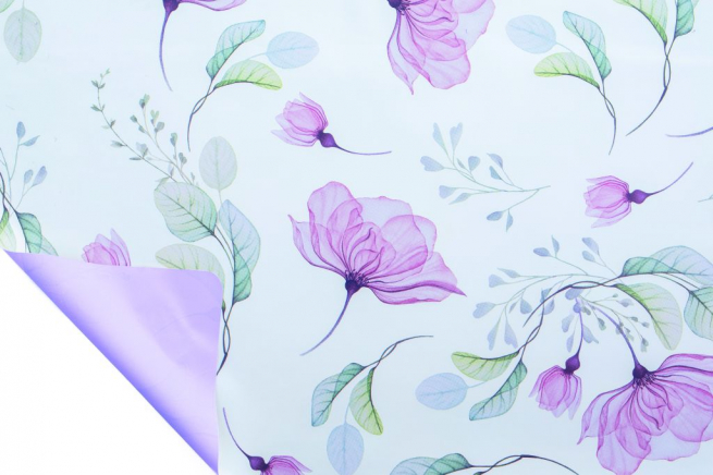 Rotolo carta regalo "Anemone" interno lilla, altezza 1 metro, lunghezza 25 metri