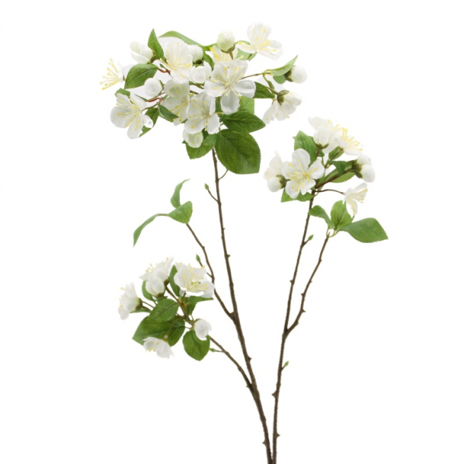 Ramo di fiori di melo bianchi, altezza 77 cm