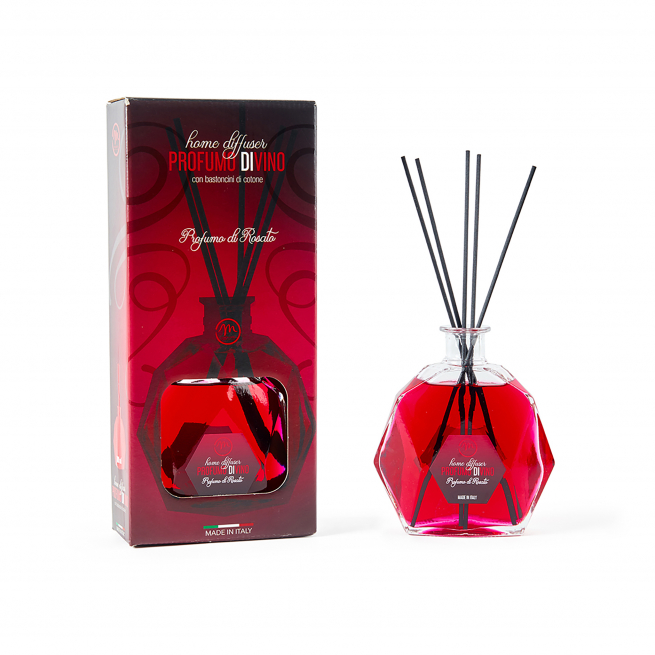 Diffusore d'essenza con bacchetti, capacità 300 ml, in scatola regalo, varie fragranze