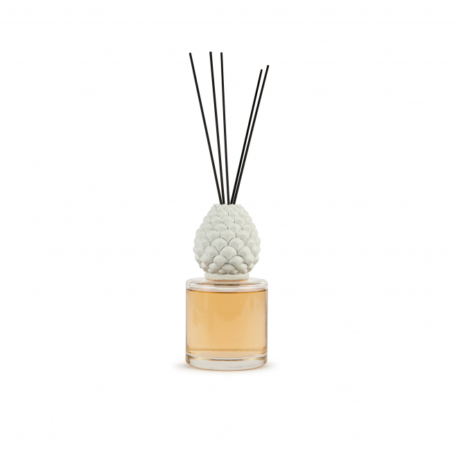 Diffusore d'essenza con bottiglia "Pigna" e bacchetti, capacità 500 ml, in scatola regalo, varie fragranze