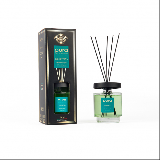 Diffusore d'essenza "Bottiglia Lolà" con bacchetti, capacità 500 ml, in scatola regalo, varie fragranze