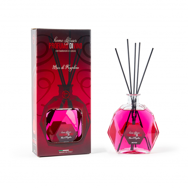 Diffusore d'essenza con bacchetti, capacità 300 ml, in scatola regalo, varie fragranze