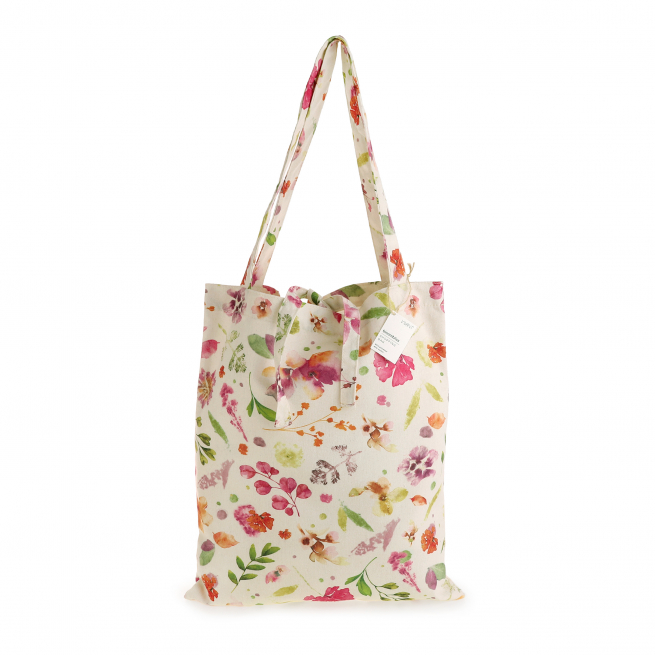 Shopper in tessuto fantasia "Bloombliss" con maniglia, formato 38x46 cm