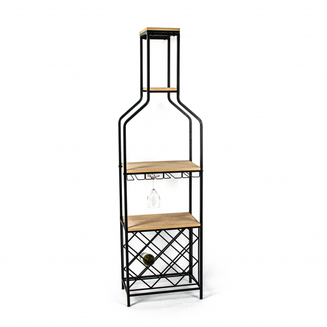 Cantinetta in legno e metallo, altezza 165 cm