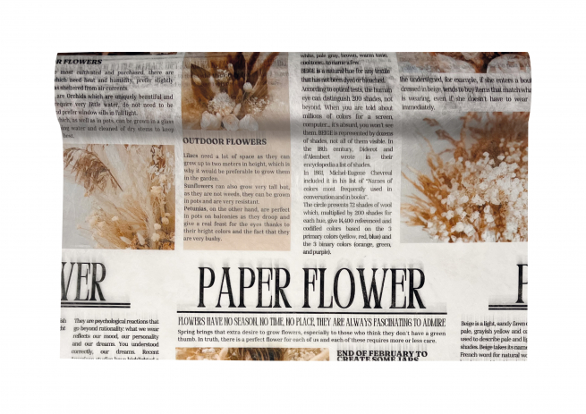 Rotolo carta regalo decofibra "Newspaper Flower", altezza 78 cm, lunghezza 9 metri, vari colori