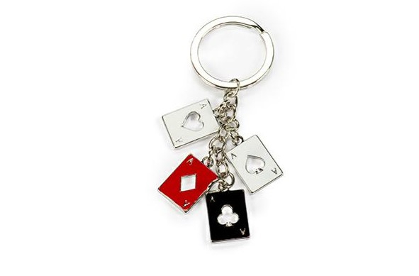 Portachiavi a forma di carte da poker, altezza 10 cm
