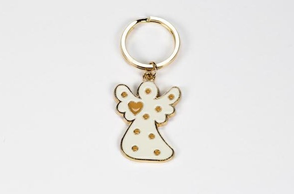 Portachiavi a forma di angelo, altezza 4 cm
