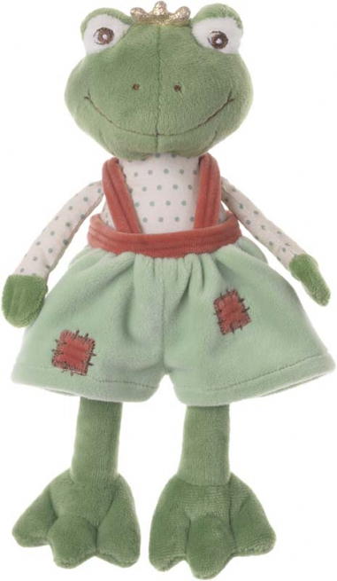 Ranocchio "Baby Prince" con salopette verde, altezza 20 cm