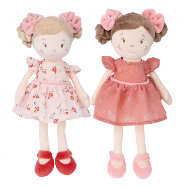 Bambola "Clara" con vestito rosa antico, altezza 30 cm