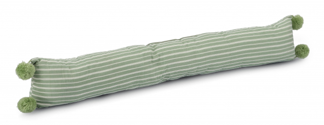 Paraspifferi in tessuto con pompon verdi, lunghezza 83 cm