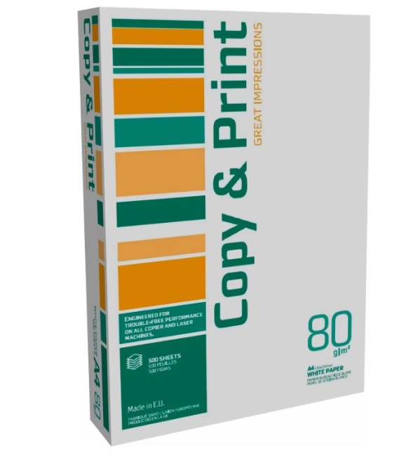 Risma di carta "Copy & Print" bianca da 80 gr/mq, formato A4, risma da 500 fogli