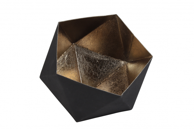 Portacandela in metallo nero, altezza 15 cm