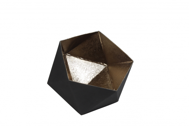 Portacandela in metallo nero, altezza 13 cm