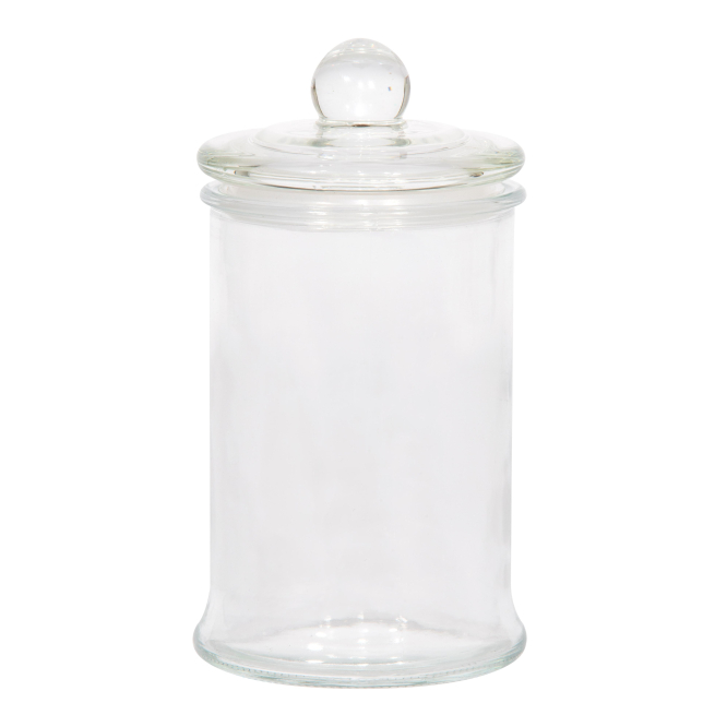 Barattolo in vetro trasparente con coperchio da 320 ml, altezza 15 cm